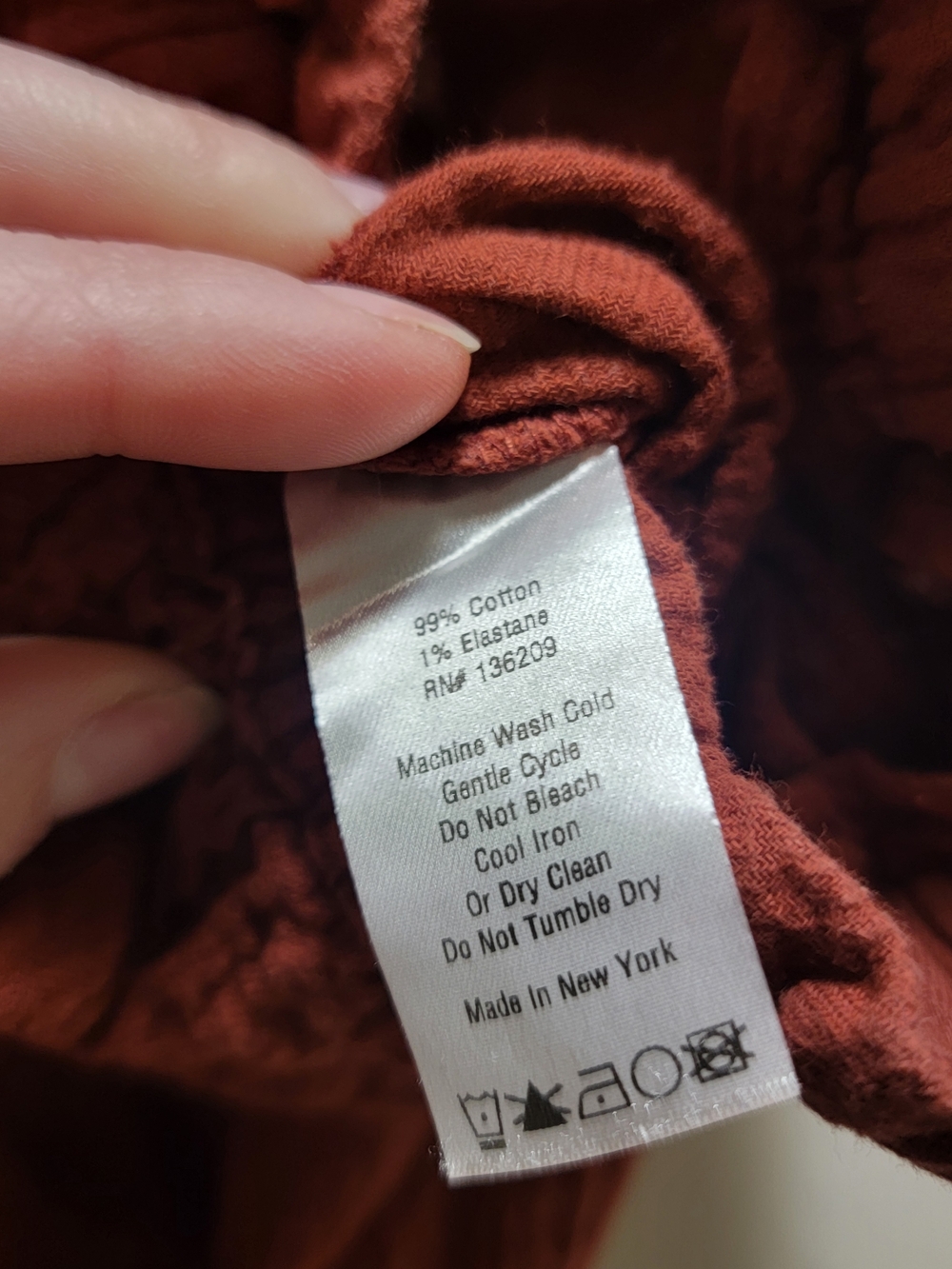 Hatch Rust Red Cotton Textured Drawstring Pants - Picture 6 of 6